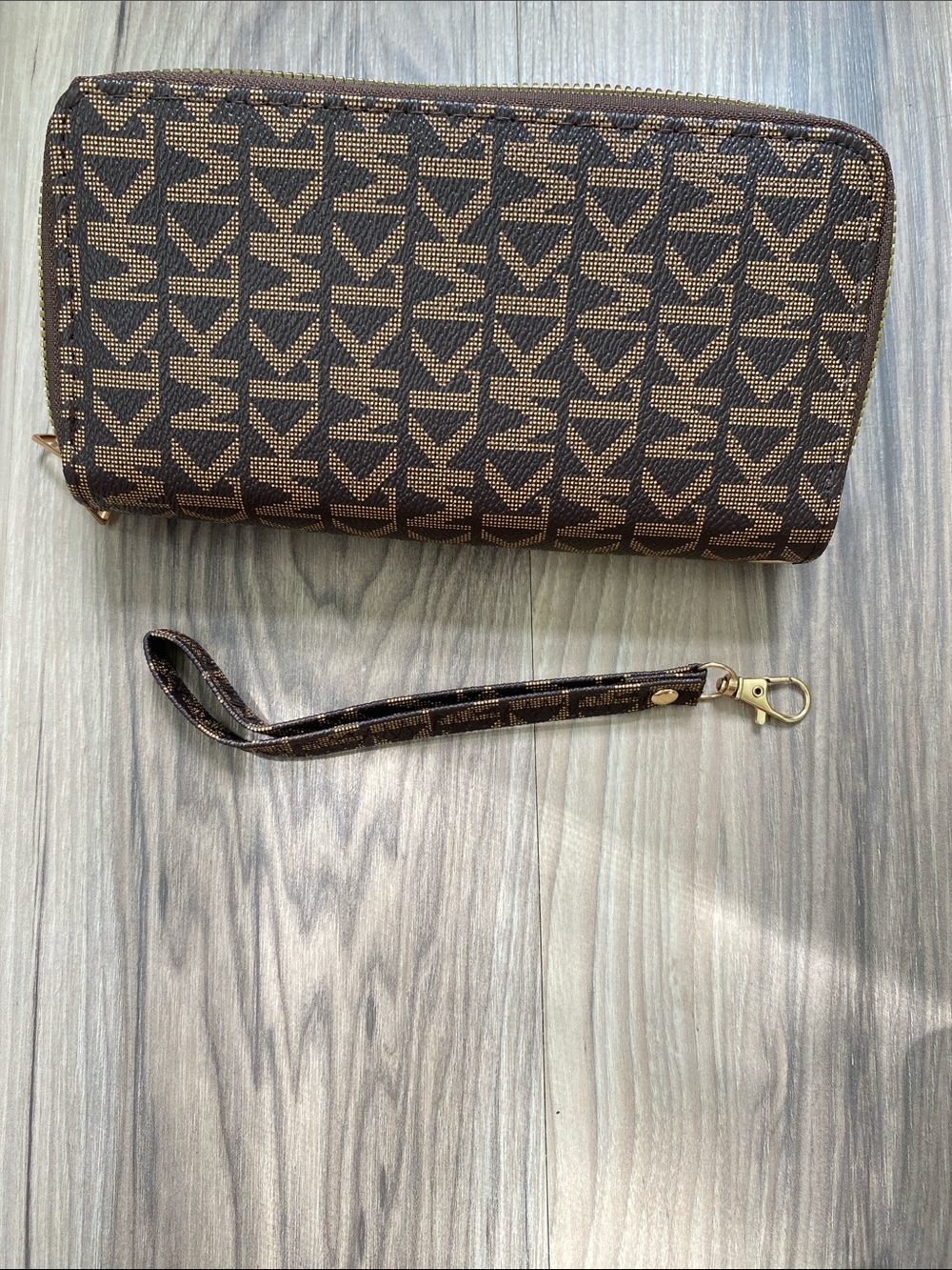 Brown Logo Zip-Around Wristlet Wallet - Picture 6 of 6